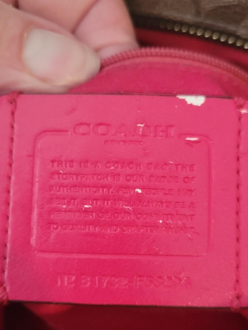 Coach Signature Canvas Tote with Pink Trim - Picture 4 of 9